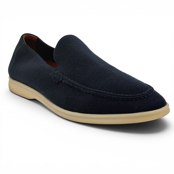 Loro Piana Summer Walk Knitted Navy Loafers - Uk 9.5 (43.5)