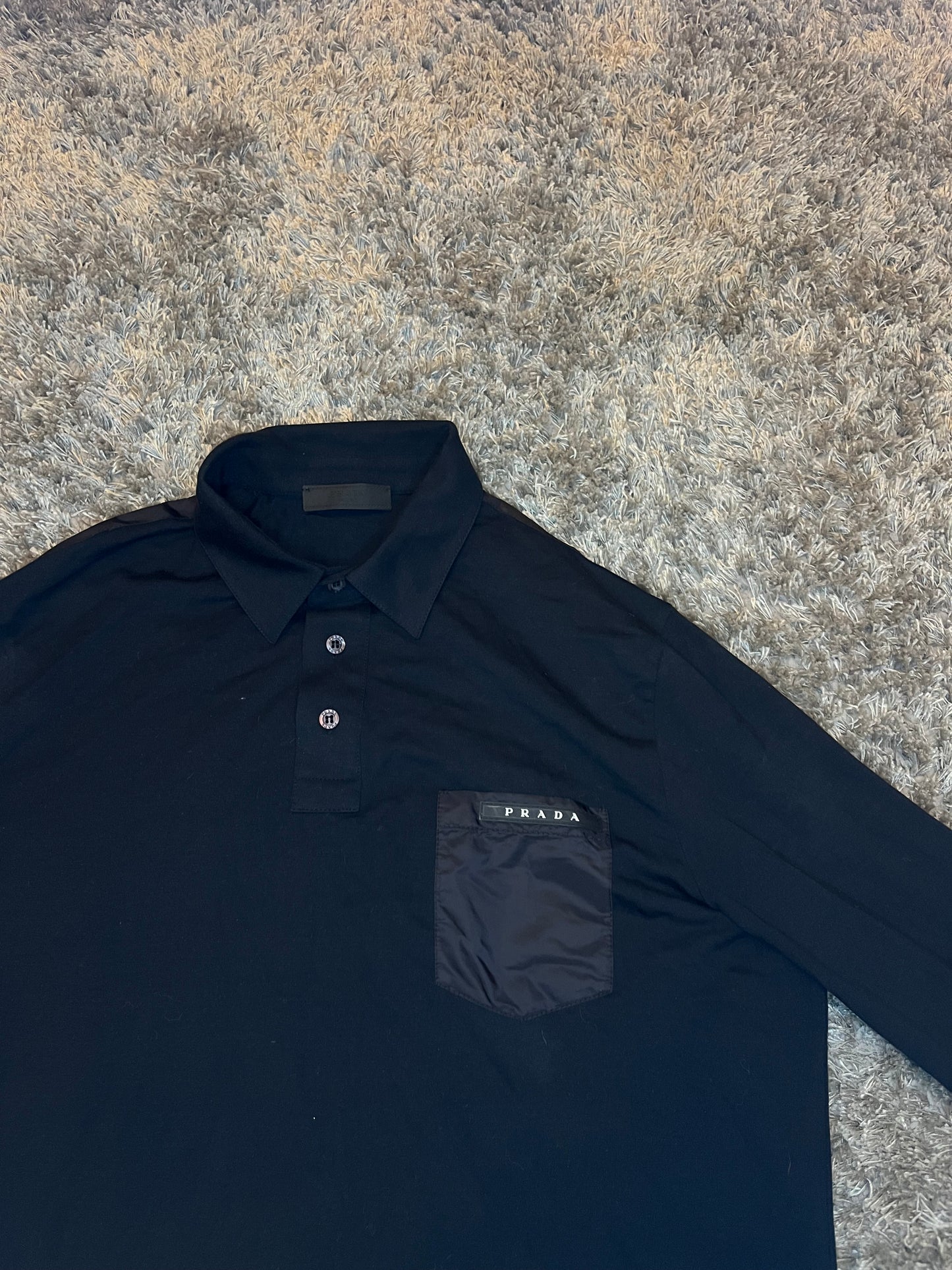 Prada Long Sleeve Polo - Medium