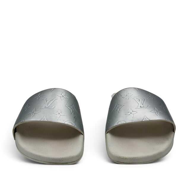 Louis Vuitton Monogram Slides White/Silver - UK 8 (Fit 9)