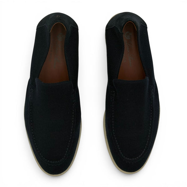 Loro Piana Summer Walk Knitted Navy Loafers - Uk 9.5 (43.5)