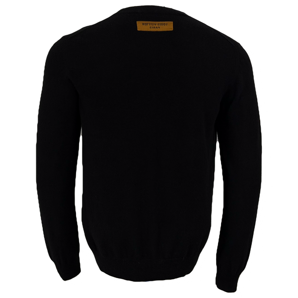 Louis Vuitton Cashmere Black Embossed Jumper - Large