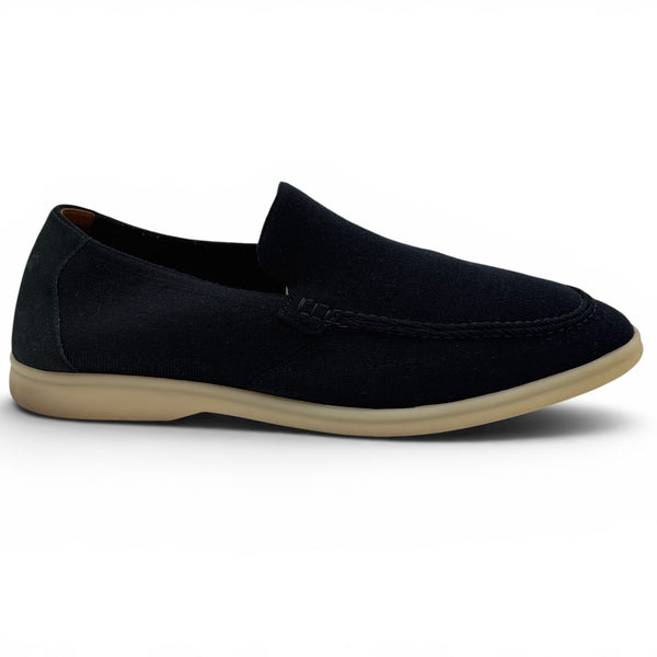Loro Piana Summer Walk Knitted Navy Loafers - Uk 9.5 (43.5)