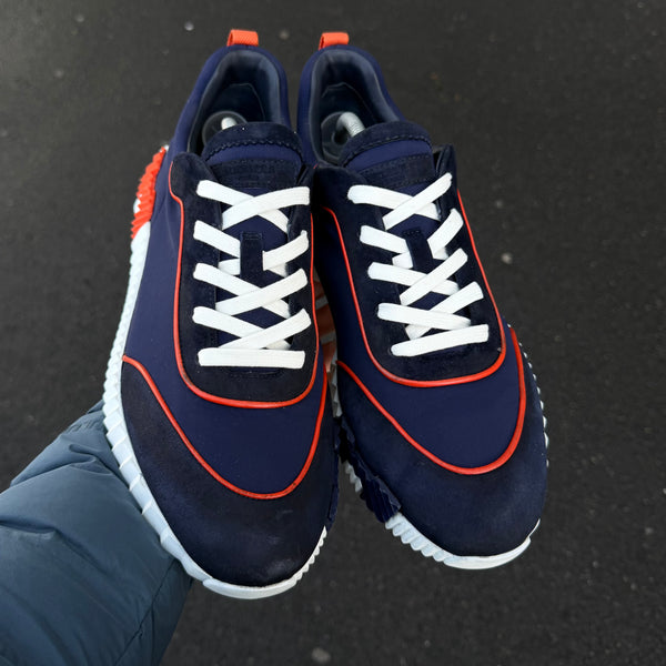 Hermès Pipe Bouncing Navy / Orange Trainer - Uk 10 (Fit 10.5/11)