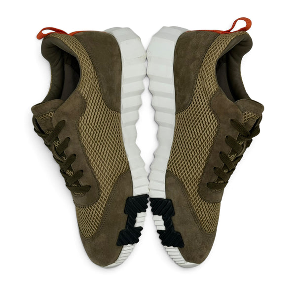 Hermes Bouncing Sneaker Khaki / Orange - Uk 7.5 (Fit 8/8.5)