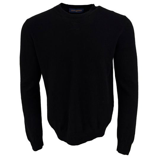 Louis Vuitton Cashmere Black Embossed Jumper - Large