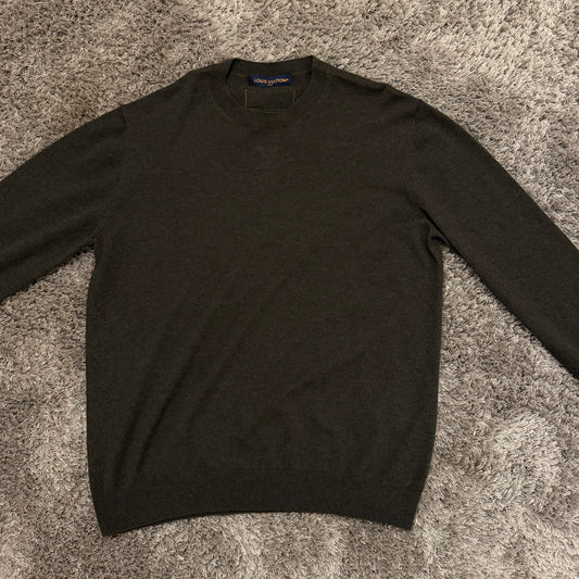 Louis Vuitton Khaki Cashmere Jumper - XL