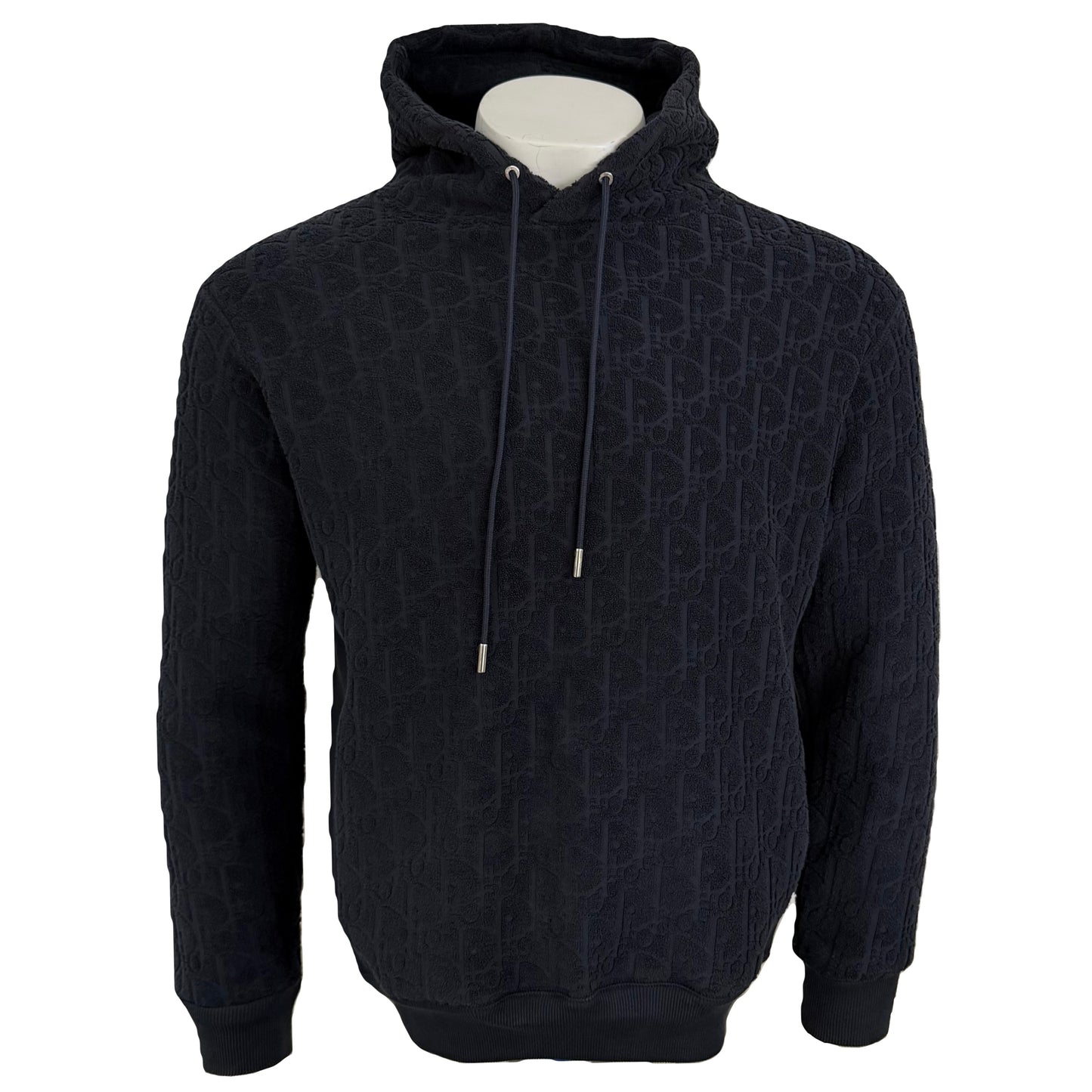 Dior Oblique Towel Hoodie Navy - Small (Oversized)