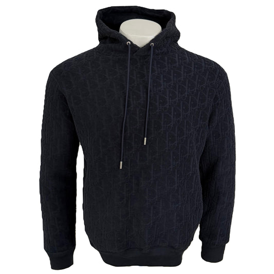 Dior Oblique Towel Hoodie Navy - Small (Oversized)