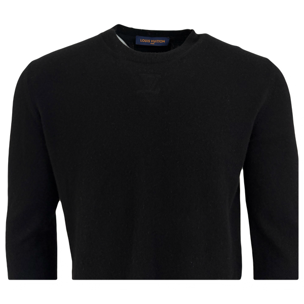 Louis Vuitton Cashmere Black Embossed Jumper - Large