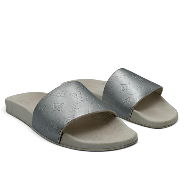 Louis Vuitton Monogram Slides White/Silver - UK 8 (Fit 9)