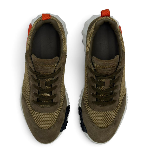 Hermes Bouncing Sneaker Khaki / Orange - Uk 7.5 (Fit 8/8.5)