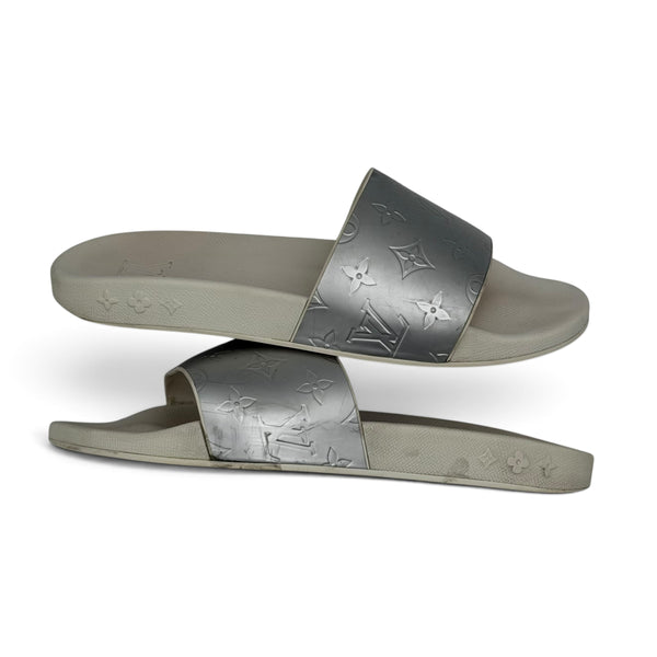 Louis Vuitton Monogram Slides White/Silver - UK 8 (Fit 9)