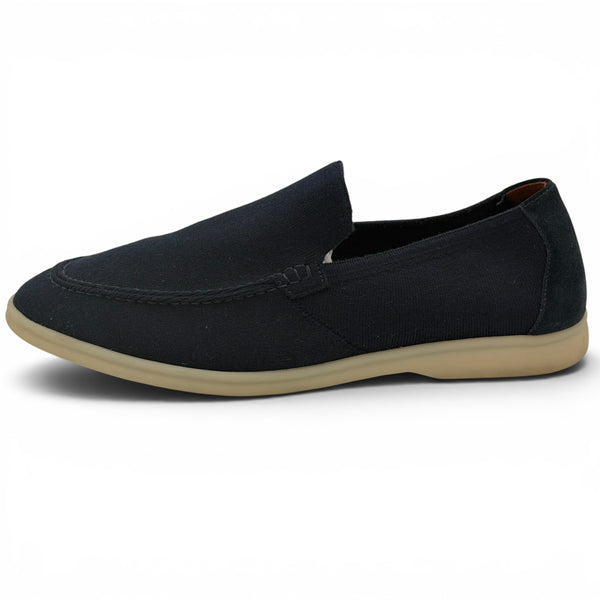 Loro Piana Summer Walk Knitted Navy Loafers - Uk 9.5 (43.5)